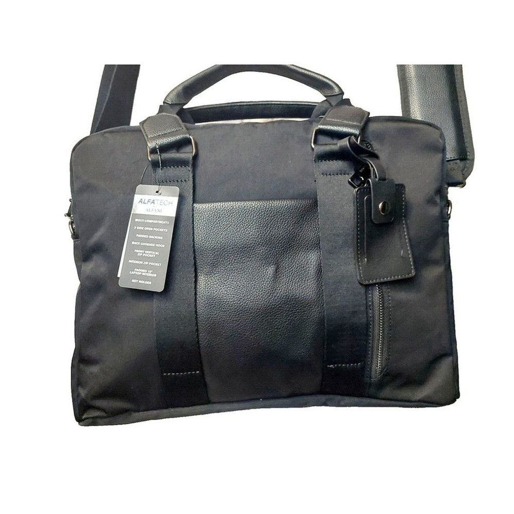Alfani Mens Nylon Briefcase Bag Black ONE SIZE - Picture 2 of 8